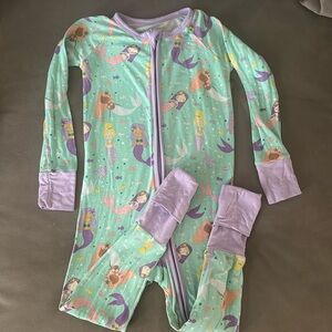Little Sleepies Zippy Girls 18-24M Mermaids Magic Bamboo Pajamas Zippie Footie